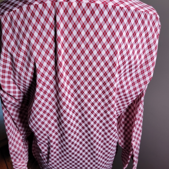 VINTAGE 70'S PLAID DAGGER COLLAR BUTTON DOWN SHIRT - Picture 3 of 10